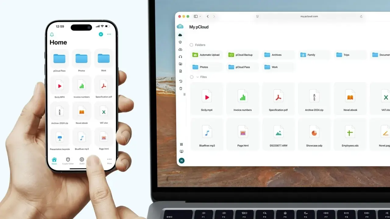 Gestisci i tuoi file con pCloud, il tuo spazio cloud gratis. Organizza foto, documenti e altro ancora su smartphone e laptop.