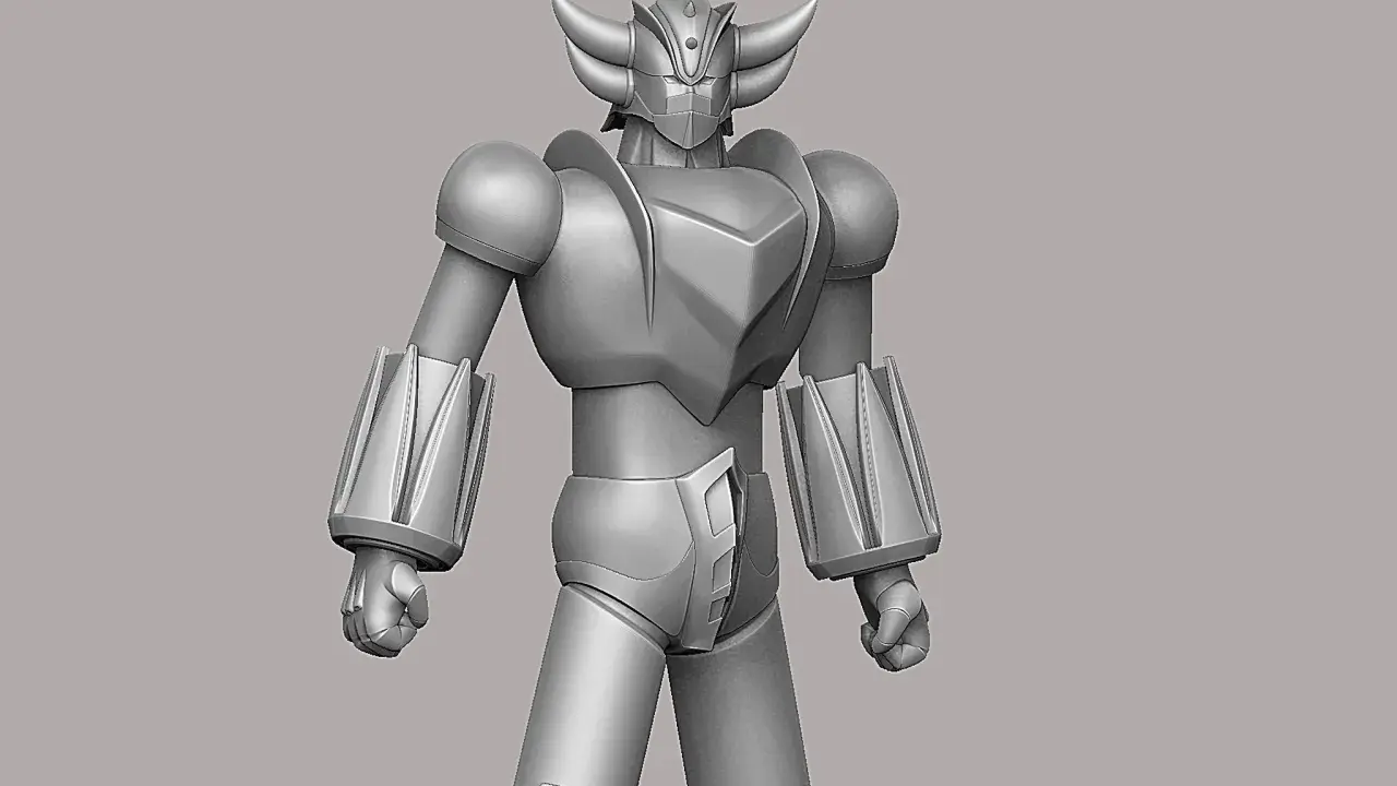 Modello 3D di Goldrake, pronto per la stampa. Un'icona robotica che evoca avventure spaziali.