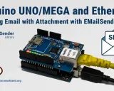 Arduino UNO/MEGA con shield Ethernet per inviare email con allegati tramite la libreria EMailSender.