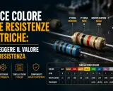La tabella resistenze colori mostra come leggere il valore di una resistenza elettrica tramite le bande colorate.