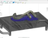 Modello 3D di un gancio con supporti reticolari, pronto per la stampa 3D. Interfaccia di Fusion 360 per la configurazione di esportazione Formlabs.
