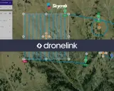 Schermata di una dji fly map con un percorso pianificato per un drone, con waypoint e altitudini.