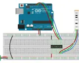 Arduino Uno collegato a una striscia led rgb tramite breadboard.