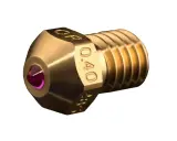 Ugello in ottone da 0.40 mm con inserto in rubino, pronto per stampare dettagli finissimi.
