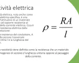 La resistività elettrica misura l'attitudine di un materiale ad opporre resistenza al passaggio della corrente. La formula è ρ = RA/l.