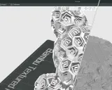 Interfaccia software per la stampa 3D, con un modello geometrico complesso in fase di preparazione. Ideale per chi cerca progetti 3d gratis.