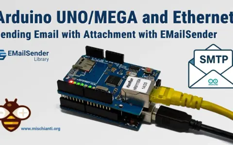 Arduino UNO/MEGA con shield Ethernet per inviare email con allegati tramite la libreria EMailSender.