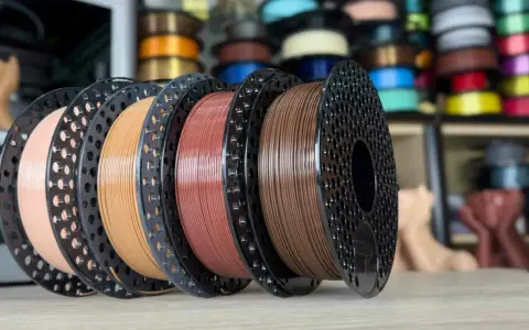 Bobine di colori per stampe 3d in tonalità naturali, pronte per dare vita a creazioni uniche.