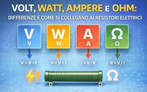 Spiegazione di volt, watt, ampere e ohm, con formule e un resistore. Cosa sono i volt ampere? La corrente (A) si calcola dividendo la tensione (V) per la resistenza (R).