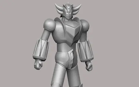 Modello 3D di Goldrake, pronto per la stampa. Un'icona robotica che evoca avventure spaziali.