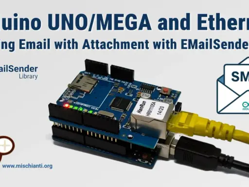Arduino UNO/MEGA con shield Ethernet per inviare email con allegati tramite la libreria EMailSender.