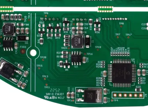 Scheda elettronica con componenti SMD, microcontrollore e connettori. Guida per capire come leggere una scheda elettronica.