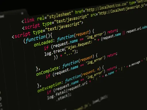 Codice sorgente JavaScript con evidenziazione sintattica, ideale per un corso JavaScript.