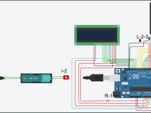 Schema di un circuito con Arduino, display LCD, tastierino numerico e buzzer. Ideale per progetti con Arduino.