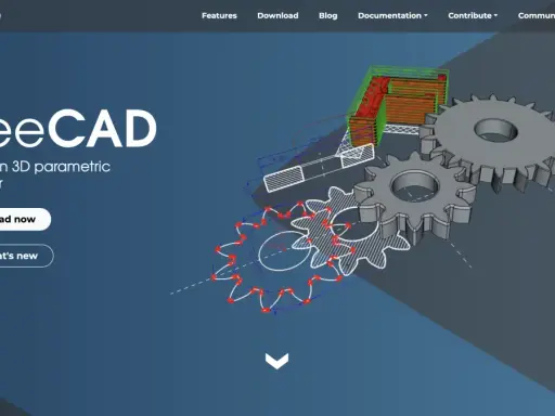 FreeCAD: software progettazione 3d gratis per creare modelli parametrici. In primo piano ingranaggi e un progetto tecnico.