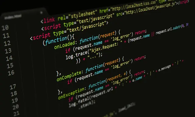 Codice sorgente JavaScript con evidenziazione sintattica, ideale per un corso JavaScript.