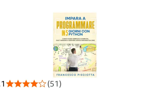 Impara a programmare in Python con questa guida completa. Un uomo disegna un diagramma di flusso con concetti di business e codice.