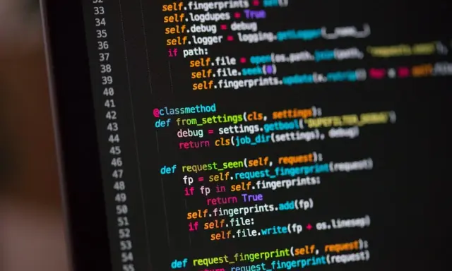 Codice sorgente in un linguaggio di programmazione, con righe numerate e sintassi colorata.
