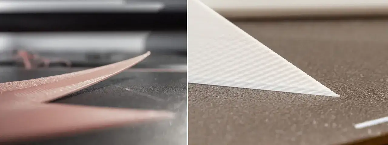 Dettaglio di un oggetto stampato in 3D con filamento ASA, che mostra la precisione dei layer.