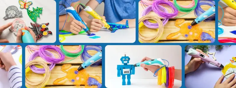 Creare oggetti con la penna 3D: farfalle, alberi, robot e pupazzi di neve. Infinite cose da fare con la penna 3D!